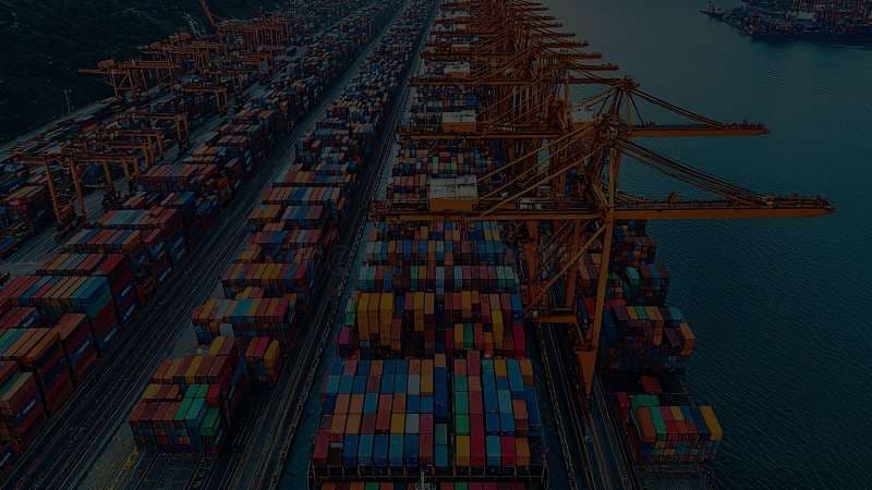 Aerial view of maritime terminal