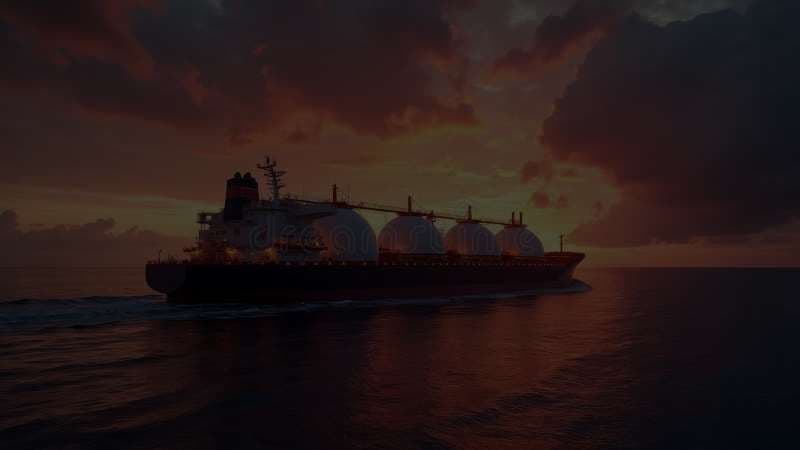 LNG carrier at dusk